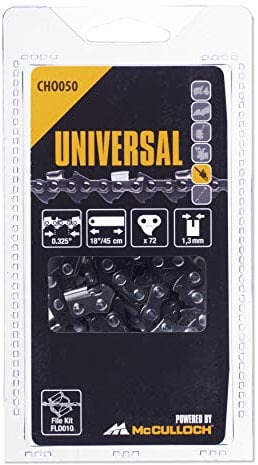 Universal Catena CHO050: catena per motosega, 45cm .325 pollice 72p, affilatura straordinaria, manutenzione semplice, accessorio originale McCulloch (cod. art. 00057-76.151,50)