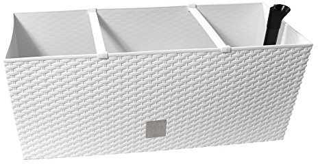 Jardinière Rato 30 litres avec système d'arrosage en blanc 60 x 25 x 24 cm