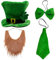 CreepyParty st. Patricks Day Party kostüm Anzug, Hut, Bogen, Fliege, bart, schal (Hut, bart, Krawatte, Fliege)