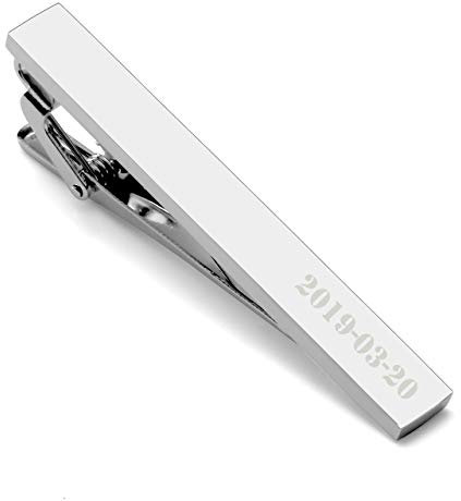 PiercingJ Personalized Gravur 6mm Herren Krawattenklammer krawattennadel Männer Tie Clip aus Edelstahl für Hochzeit Festival Geburtstag Geschenk, Silber/Gold/Grau (Sliber)
