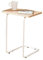 HANSHAN Tavolino Tavolino da salotto a forma di C, struttura in acciaio inossidabile bianco e tavolino da salotto con tavolino in legno di ciliegio, for salotto cachi 18,3x12x23,4 pollici Supporto per