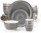 vancasso, Série BELLA, Service de Table en Céramique, Assiettes 16 Pièces 4 Personnes, Faïence Style Vintage Rustique, Motif Cercle Arbre