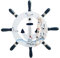 Holz Steuerrad mit Fisch Netz Wanddeko Nautical Schiff Mediterranen Stil Sail Strand Haus Party Hochzeit Dekoartikel 32cm
