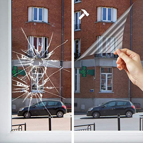 DIMEXACT - Film Anti effraction et Anti Chaleur pour Choc Depuis l'extérieur alu Clair - 125 microns - 152 cm x 0.5 m - en Rouleau