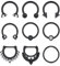 Longita Septum Rings 16G Stainless Steel Horseshoe Hinged Clicker Segment Ring Nose Septum Clicker Piercing Helix Cartilage Hoop Earrings Jewellery 9PCS Rose Gold