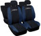 Auto Accessori Lupex | Coprisedili Auto Compatibili con Corsa C D E (2000-2019), Colore Nero Blu Scuro, Made In Italy, Tessuto Policotone, Fodere Sedili Anteriori e Posteriori