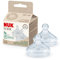 NUK for Nature Ersatz Silikon Trinksauger für Babyflasche | Groß | Der Mutterbrust nachempfunden | Anti-Colic-Ventil | Nachhaltige und BPA-freie Materialien | 2 Stück