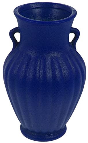 Blaue Keramik Tischvase mit Zwei Henkeln als Wohndekoration