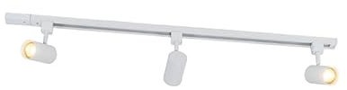 QAZQA - Modern Smart Schienensystem Komplettset I Spotlight I Deckenspot I Deckenstrahler I Strahler weiß 1-phasig 3-flammig Spotbalken-Licht inkl. Wifi GU10 - Iconic Jeana I Wohnzimmer I Schlafzimmer