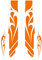 DualColorStampe Aufkleber Gabel Fahrrad MTB Mountain Bike Aufkleber Fahrradzubehör Tribal Abziehbilder B0037 (Orange 35)