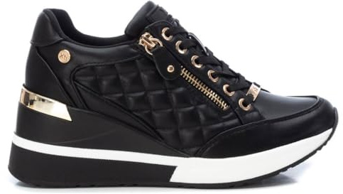 XTI - Zapatilla Mujer Negro - Calzado Cómodo y Versátil - Moda Casual - Modelo 14158202 (Talla 39)