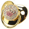 Baby-Schnuller, Professionelles Design, Bling-Baby-Schnuller, Ultraleichter, Weicher Silikon-Neugeborenen-Schnuller für 6–18 Monate Alte Säuglinge (Gold)
