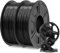 SUNLU ABS Filament 1.75 mm Bündeln, 3D Drucker Filament 0,9kg*2, Hoch Temperaturbeständiges ABS 3D Druckfilament, Hohe Festigkeit Schlagfest, 1 kg pro Spule, 2 Rollen, Schwarz+Schwarz