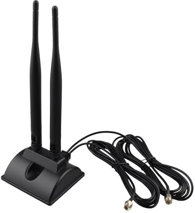 Futheda WiFi Antenne 2,4 G/5 G/5,8 G Dual Frequency Magnetic 6dBi RP-SMA Adapter 2m Verlängerungskabel für WLAN PCI WiFi Karten Wirelesse Router Bluetooth Dlink