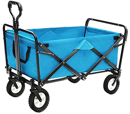 LIPJIA Carrello Spesa,Carrello da Giardino Pieghevole per vagone Pieghevole per Esterni, rimorchio da Spiaggia, Maniglia con 4 Ruote, Portata 60 kg/132 libbre, per la Pesca dello Shopping