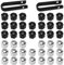 BNGXR Copri Bulloni Cerchi Auto,40 Pezzi Copri Bulloni Cerchi Auto 17mm, Copridadi Ruota 17mm Copridadi Bullone Ruota,Copribulloni 20+1pz,Copribulloni Auto,Tappi Ruote Auto,per Auto (Nero e Argento)