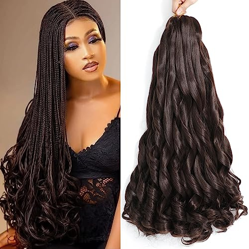 French Curl Braiding Hair - 22 Inch, 8 Packs, Pre-Stretched, Crochet Braids, Curl Braiding Hair Extensions for Braiding (4#, 22 Inch (Pack of 8))