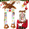 Booaee Weihnachtsmütze,LED Elch Mütze Ohren Lustiger Hut Kappe bewegliche Ohren Beleuchtete Weihnachtsmütze Plüsch Nikolausmütze Mütze mit LED Kopfbedeckung Wackelohr Mütze für Weihnachts Karneval
