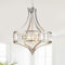 Majhoiw 4-Licht Kristall Kronleuchter, Moderner Landhausstil, Rustikaler Kronleuchter Mit Rundem Schirm, Ideal Für Esszimmer, Flur, Schlafzimmer, Foyer, Gebürstetes Nickel