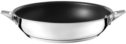 Cuisinox - Eclipse - Poêle 20 cm avec revêtement céramique - Fond encapsulé - Compatible tous feux dont induction - Acier inoxydable 18/10 - Finition miroir - Noir