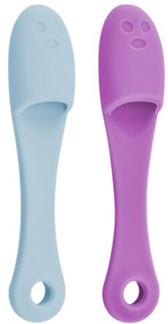 UEIOAVL Spazzole per pulizia viso manuale, 2 pezzi di spazzola per il naso cuscinetto per le dita in silicone rimozione dei punti neri spazzola morbida per la pulizia esfoliazione (viola, blu)