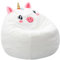 MeMoreCool Sitzsäcke für Kinder von 8-12 Jahren, Kleinkinder Sitzsack Sofa mit Füllung – Einhorn-Bohnensofa für Jungen und Mädchen, Bequemer Bodenstuhl für Spielzimmer und Kinderzimmer, Weiß