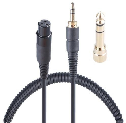 MLWSKERTY Câble Casque Enroulé Avec Adaptateur 6 35 Mm Compatible Pour Q701 / K712 / K702 / K240 / K141 Music High End