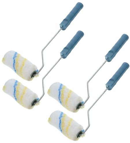 SHINEOFI 1 Satz 4 Stück Walzenbürste Pinsel Eckrolle Malerrolle Roller-Farbabdeckung Malwerkzeug Eckreparaturwerkzeug Farbrollerbürste Ballaststoff Weiß Zufällige Farbe