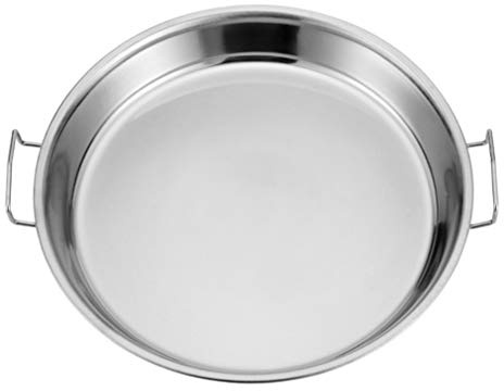 Teglia rotonda in acciaio inossidabile con manici antiaderente per lasagne da 40 cm, per carne e verdure di tacchino e pentole versatili, ideale per casa e barbecue.