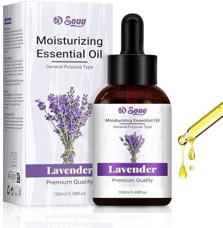 100ml Ätherische Öle lavendelöl, Beruhigend Ätherisches Öl Für Massage, Hautpflege ätherische öl, Entspannend für Schlaf, Geeignet für den täglichen Gebrauch