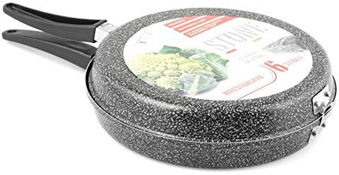 HOME Paletta per Omelette con rivestimento antiaderente, 26 cm Sartén Giratortillas, Pietra, Negro, 26 Centimeters cm