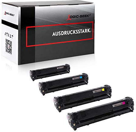 4 Logic-Seek kompatibel mit HP Color Laserjet Pro MFP M477fdw Toner passend zu HP CF410X-CF413X Color Laserjet Pro M452 dn/dw/nw M470 M477 fdn/fdw/fnw M450 M377 dw - Schwarz 6.500 Seiten, Color je 5.000 Seiten