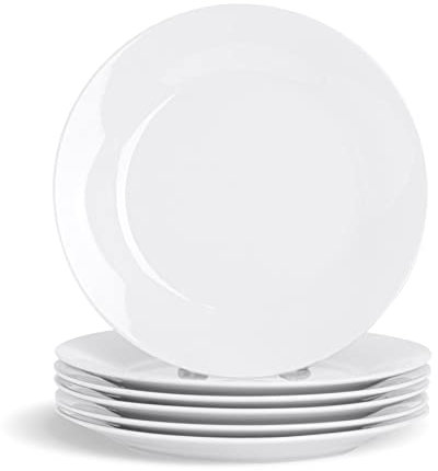 Argon Tableware Grandes Assiettes à Dessert cerclées/Petites Assiettes Blanches - 190 mm (7,5 Pouces) - Boîte de 24