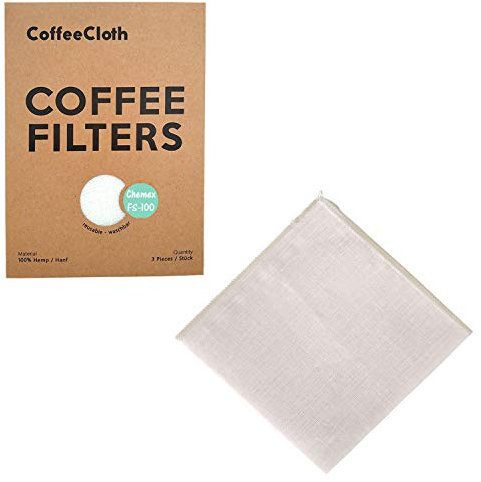 Earthtopia 3er Set wiederverwendbare Kaffeefilter aus Stoff | 100% Hanf | Filtertüten für Kaffeemaschine und Handfilter | Permanentfilter Mehrwegfilter Dauerfilter (3, Chemex 6-10 Tassen (FS-100))