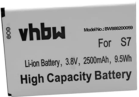 vhbw Akku kompatibel mit Ulefone S7 Handy Smartphone Telefon (2500mAh, 3,8V, Li-Ion)