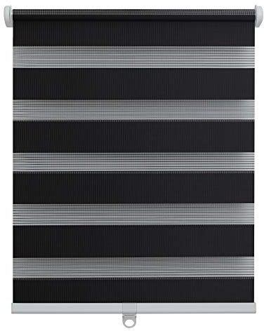 Lichtblick Doppelrollo Blickdicht ohne Bohren Anthrazit 60 cm x 150 cm (B x L)