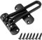 SAISN Door Reinforcement Lock Latch,Swing Bar Lock for Home Security,Front Door Locks for Kids,Thicken Solid Aluminium Alloy (Black)