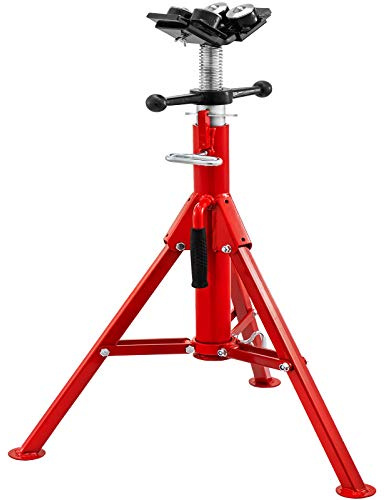 VEVOR Supporto Pieghevole per Tubi Pieghevoli con Testa a V Trasferibile a 4 Sfere 4500LB Regolabile in Altezza da 28IN a 51,5IN Tipo 1107B Adatto per la Maggior Parte delle Condutture