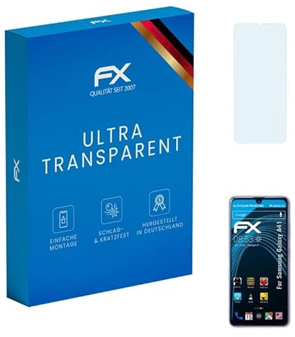 atFoliX Schutzfolie kompatibel mit Samsung Galaxy A41 Folie, ultraklare FX Displayschutzfolie (3X)