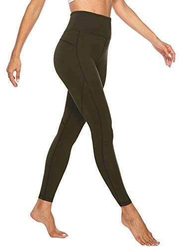 JOYSPELS Sport Leggings Damen, Sporthose Damen Sportleggins Yogahose, Lodengrün L 40