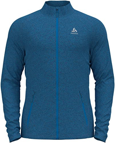 Odlo Herren FLI Midlayer mit durchgehendem Reißverschluss, Indigo Bunting Melange, M