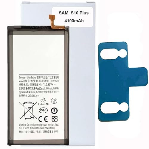 Battery for Samsung Phone Includes Battery Stickers【12 Month Warranty】 (Galaxy S10 Plus)