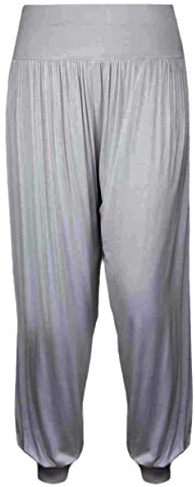 Girls Harem Pants Ali Baba Trousers Loose Casual Baggy Pant Sports Dance Elastic Yoga Leggings Childrens Flared Fancy Dress Kids Comfy Relaxed High Waist Trouser Light Grey 5-6 Years