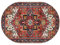 Rururug Designer Teppich Oval Kurzflor Orientteppich Klassisch Gemustert Ornamente für Wohnzimmer Schlafzimmer Kinderzimmer,Rot gefärbtes Vintages Blumen,Oval 200 x 230 cm