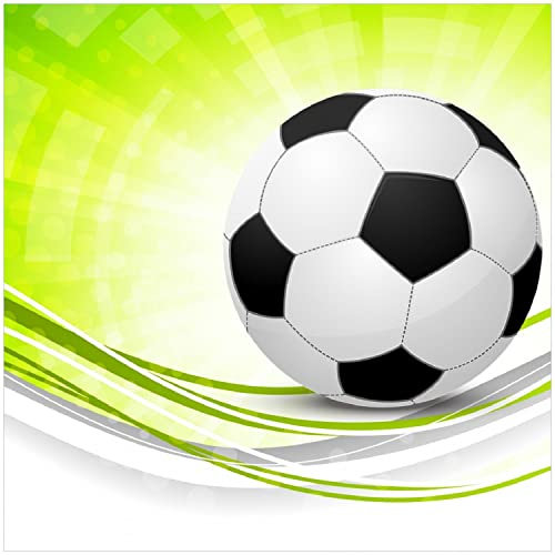 Wallario Memoboard aus Glas mit Motiv, Magnet-Tafel in 50 x 50 cm in Premium Qualität Fußball - grün weiße Wellen Muster