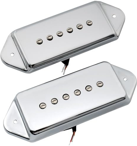 Artec ASA92 Alnico 5 P90 Dogear Single Coil Tonabnehmer Hals Steg Pickups Set für ES330 Casino Style E-Gitarre, Chrom