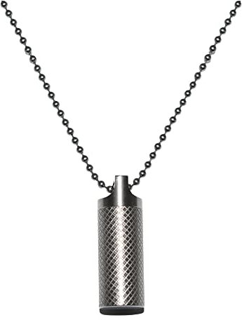 VAKON - Titankette mit Pillendose aus Titan klein, Wasserdichte Tablettendose für Unterwerwegs, Pillenbox. Tablettendose mini Kapselbehälter
