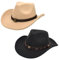 Faringoto Cowboyhut Herren Cowgirl Hut Filzhut Fedoras Hüte für Damen, Schwarz + Beige, Einheitsgröße