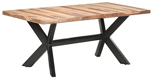 WIFESE Esstisch 180x90x75 cm Massivholz mit Palisander-Finish Esszimmertische EsszimmermöBel KüChentisch Tischplatte KüChentisch Kleiner Tisch Wohnzimmer Esstisch Holz KüChenmöBel KüChe Tisch