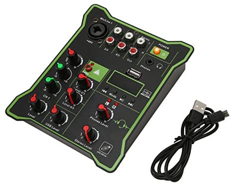 Soundmixer, Verlustfreier Professioneller Audiomixer aus Aluminiumlegierung, 3 Netzteile, Multifunktionales Kompaktes Mischpult für Live, Party, Musik, Podcast